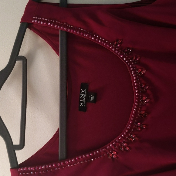 SLNY Dresses Boysenberry Tiered Chiffon Cocktail Dress Poshmark